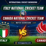 Italy National Cricket Team Vs Canada National Cricket Team Match Scorecard: Smuts Seals Epic Win